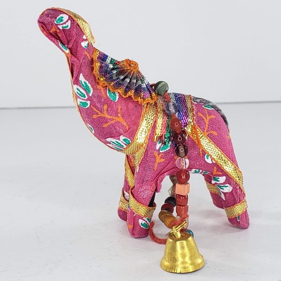 Pink Elephant Lucky Trunk Up Decorative Bell - Picture 1 of 7